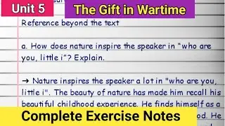 The Gift in wartime Exercise Class 11 English: Questions Answers