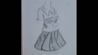 how to draw school girl uniform  easy/girl uniform/pencil art/ #shorts#drawing#girl drawing