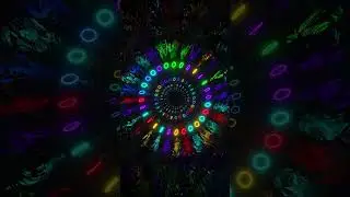 Reflective Tunnel With Many Neon Circles Looped Animation Background Abstract #loop #futuristic
