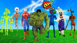 Siren Head Chainsaw vs Siren Head Devil vs Siren Head Stop Sign vs Siren Head Traffic Lights vs Hulk