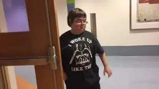 Silly silly Billy today leaving infusion #DMD #Exondys