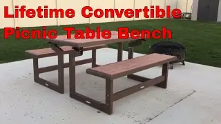 Lifetime 60054 Convertible Simulated Wood Picnic Table Bench