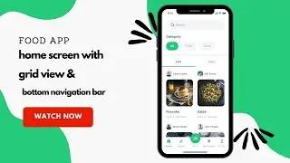 flutter home screen| food app|flutter gridview| part 5