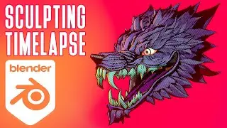 Wolf Head - Blender character sculpting timelapse