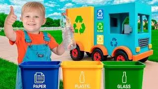 Dzieci uczą się sortować śmieci i dbać o środowisko