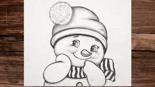 Cute Snowman Drawing Tutorial ❄️⛄ | Very Easy and Fast
