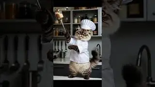 Famous chef Mr. Grok 😀😁😁(cat) #chanboeurn #funny#cat