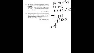 RBSE Important question Torque on a dipole in uniform electric field 