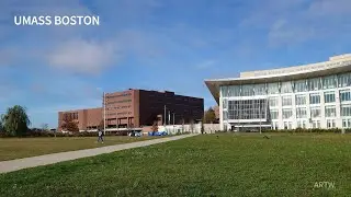 UMass Boston Campus Walk 🚶‍♂️| Stunning Waterfront Views in 4K马萨诸塞大学波士顿分校