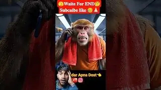 🙏🏻𝐖𝐚𝐢𝐭𝐞 𝐅𝐨𝐫 𝐄𝐍𝐃🤔 #comedy #funny #aimonkey #aivlog #hindi #viralaivlog #monkeychallenge #hindicartoon