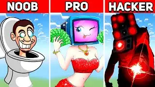 TV Women and Titan Camera Man Pixel Art: Noob, Pro, HACKER! | Skibidi Toilet Characters