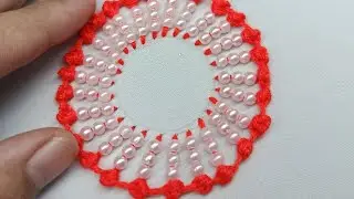 How to make a needles lace hand embroidery / New circle hand embroidery tutorial for beginners 