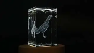 Kulang Chicken Crystal Figurine &ndash; Unique Engraved Statue of Native Philippine Chicken - FSAN218