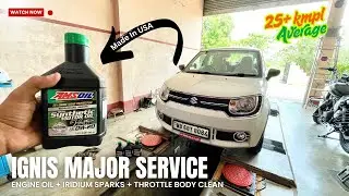 Maruti Suzuki IGNIS Engine OIL Replacement At 35000 kms To AMSOIL | Iridium Spark Plug #ignis