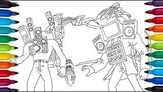 Skibidi Toilet - New Titan Speakerman and Titan Cameraman Coloring Pages #87