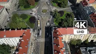 UHD 4K Video / Вроцлав / Tadeusza Kościuszki-Świdnicka / Сквер Боевой Солидарности