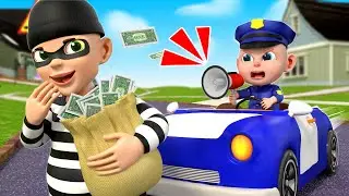 Catch the Thief! | Police Chase 🚓 | Kids Safety Song | Rosoo Nursery Rhymes & Kids Songs