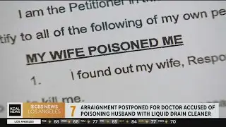 Dermatologist accused of poisoning husband with drain cleaner: case continued