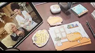 Pack August Stationery Mail Club Rewards with me  | catf&eacute; themed!