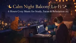 Calm Cozy Night Ambience Lo-Fi 🌙✨ | 6 Hours Cozy Music for Study, Focus & Relaxation (4K)