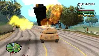 ⭐⭐⭐⭐⭐⭐SIX STARS WANTED LEVEL RAMPAGE WITH TANK | 6 STAR WANTED LEVEL ESCAPE IN GTA SAN ANDREAS