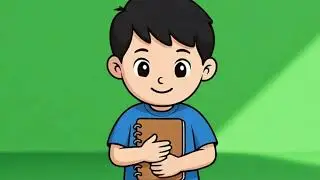 Cute Study Desk Boy Animation &ndash; Green Screen Video | Chroma Key Character Pack
