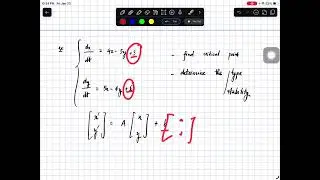 06.04 x'=Ax+b, change variables, the critical point is a center, stable (not asymptotically stable)
