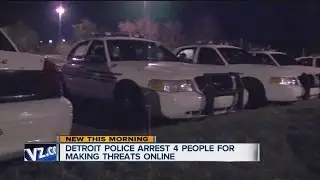 Detroit police arrest 4 people for making threats online