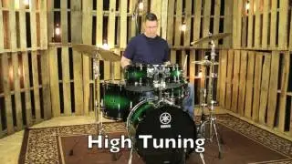Yamaha Live Custom 14-22-10-12-16 shell pack in Emerald Shadow Sunburst