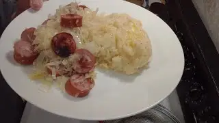 New Year's dinner Sauerkraut and Smoked sausage 