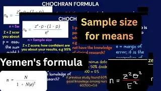 Sample Size Calculation for beginners | Cochran, Yamane & Mean Formula Explained