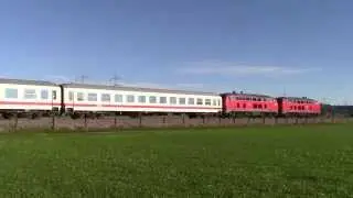 K&uuml;rzester diesellokbespannter IC in Deutschland - 2x Br 218 mit 4 IC-Wagen im Allg&auml;u