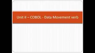 COBOL Data movement verb