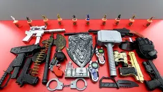 Hammer of Thor. Captain America Shield. Beaded Rifles And Pistols