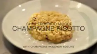 Champagne recipe: risotto with smoked cheese and champagne