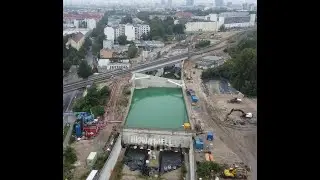 Baustelle A100 Treptower Park August 2023
