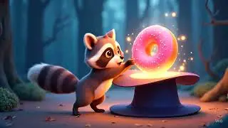 Cute Anime Raccoon Steals Magic Donut & Explodes Into Glitter! - AI Generated with Google Veo 3!
