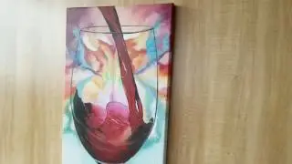 Oil Painting-Red wine glass