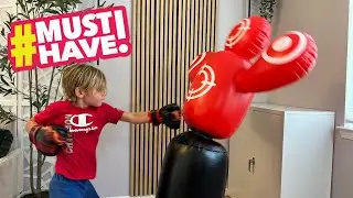QPAU 360&deg; Rotatable Kids Inflatable Punching Bag, 4 Targets & Kids Boxing Gloves