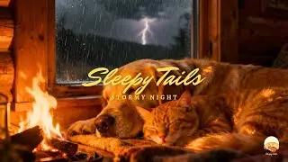 Sleepy Tails &mdash; Stormy Night Shelter | Cozy Dog & Cat Sleep Music