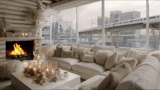 Relaxing Winter Piano | Comfort Healing for a Quiet Mind with Fireplace & Snowfall (No Ads)