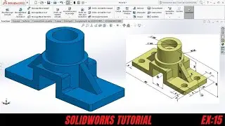 Solidworks 3D practice Drawing / exercise 15/ Simple Tutorial For Beginners
