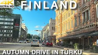 TURKU CITY 4K AUTUMN CITY DRIVING TOUR - VARISSUO - CITY CENTER | FINLAND OLDEST CITY 