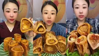 MUKBANG beef bone marrow ASMR  - The best of delicious Slime food #842