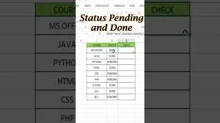 Course Pending & Done in Excel #shorts  #exceltech #excelformula #exceltips