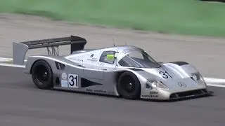 GROUP C Sauber Mercedes C11 Ex Schumacher - Twin Turbo V8 SOUND at Monza Circuit!