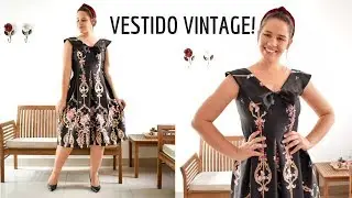 VESTIDO VINTAGE COM PREGAS E GOLA | ELLEN BORGES