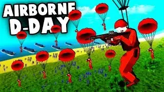 NEW Parachutes!  Huge Sky Diving INVASION! (Ravenfield Gameplay)