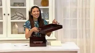 Home Reflections Large and Small Acacia Wood Tray w/ Handle on QVC