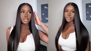 Sleek Glueless Bone Straight Wig Tutorial Ft. Kriyya Hair